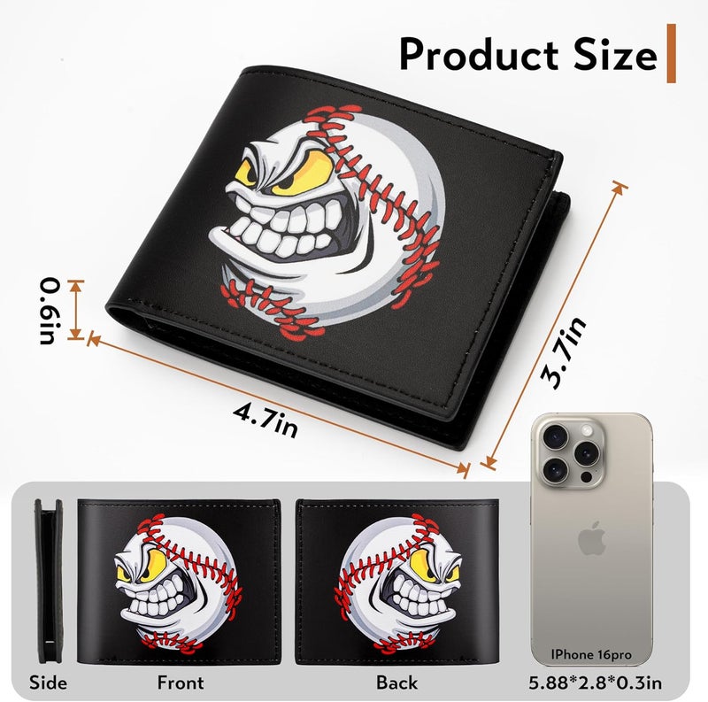 Fonwill Teen Boys Wallet, Birthday Gift for 5 6 7 8 9 10 11 12 Year Old Boys, Cool Baseball Bifold Rfid Blocking Leather Wallet With Coin Pocket ID Window, Christmas Birthday Gift for Boy Girls Teen 3-14 Ages - Image 5